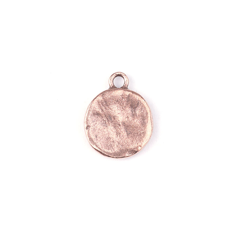 17mm Antique Pure Copper Plated Small Hammered Circle Charm by Nunn Designs - Goody Beads