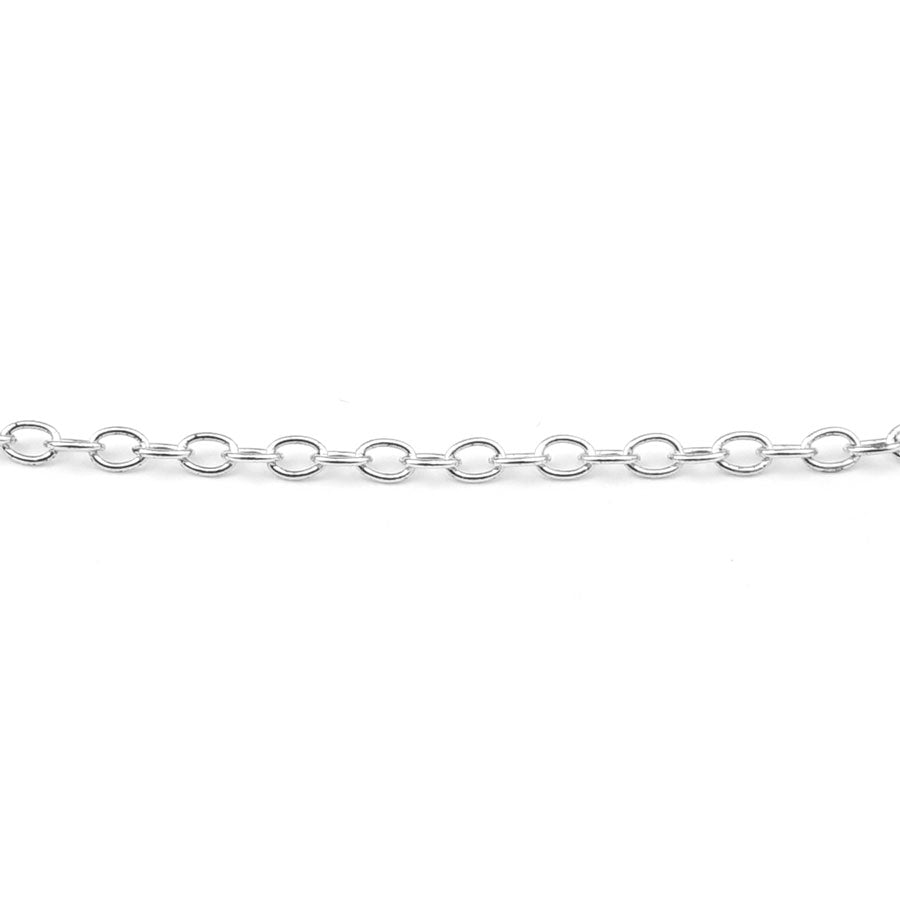 18 Inch Antique .999 Plated Silver Delicate Link Cable Chain Necklace by Nunn Designs - Goody Beads
