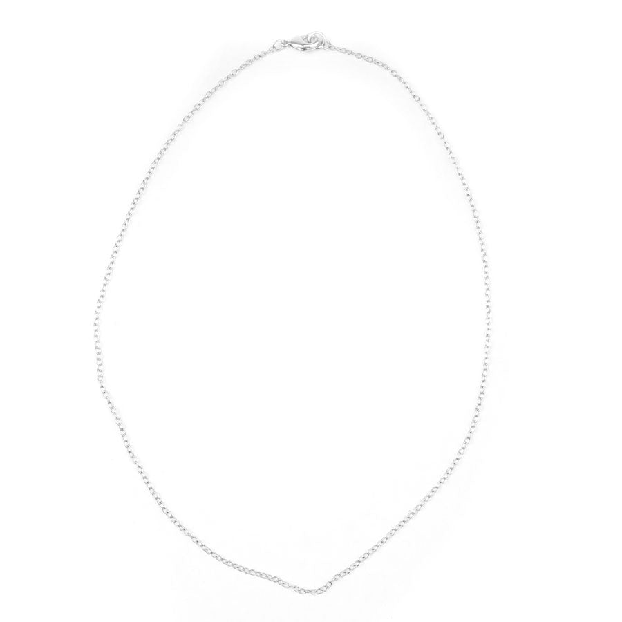 18 Inch Antique .999 Plated Silver Delicate Link Cable Chain Necklace by Nunn Designs - Goody Beads