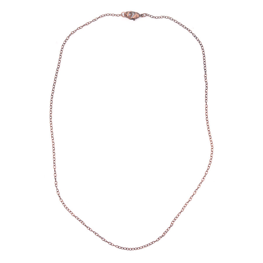 18 Inch Antique Copper Plated Delicate Link Cable Chain Necklace by Nunn Designs - Goody Beads
