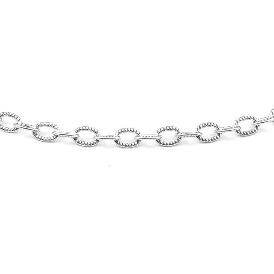 18 Inch Antique .999 Plated Silver Fine Textured Cable Chain Necklace by Nunn Designs - Goody Beads
