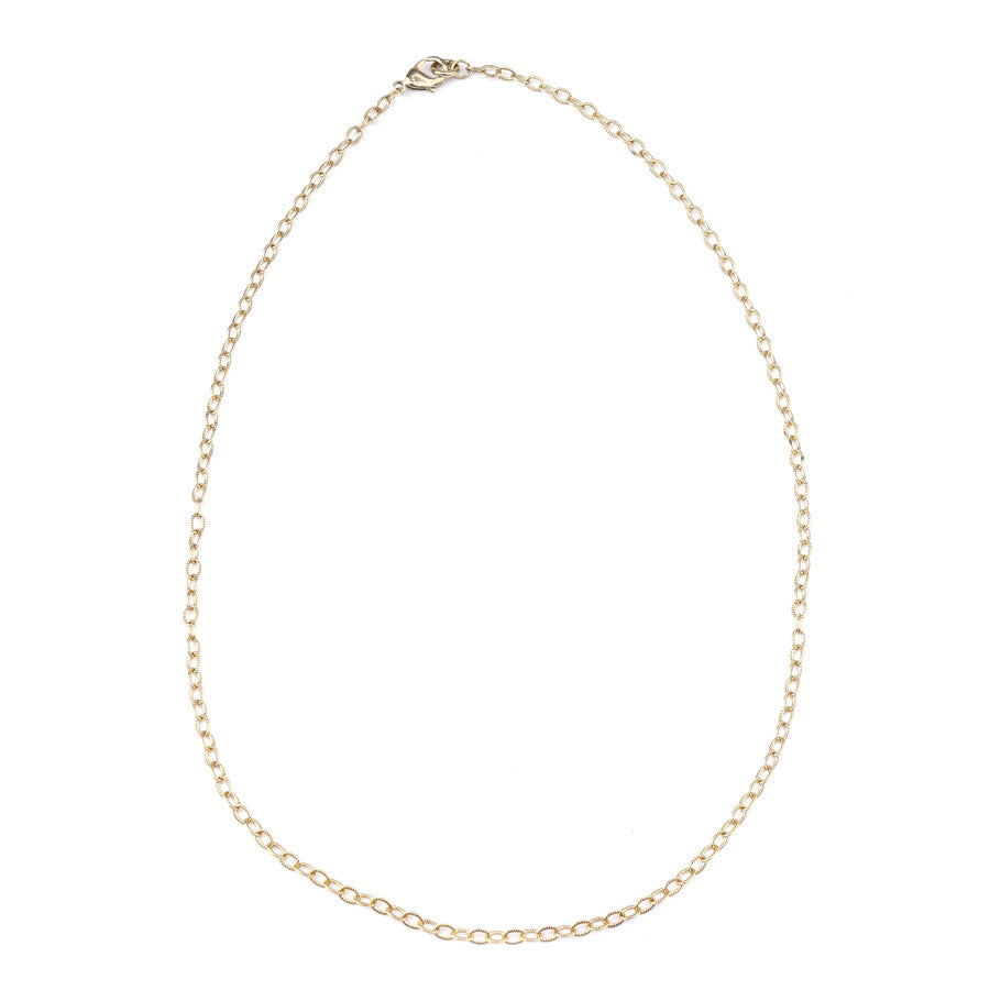 18 Inch Antique 24k Plated Gold Fine Texturned Cable Chain Necklace by Nunn Designs - Goody Beads
