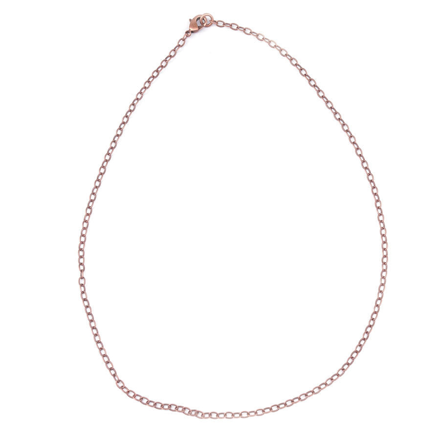18 Inch Antique Copper Plated Fine Textured Cable Chain Necklace by Nunn Designs - Goody Beads