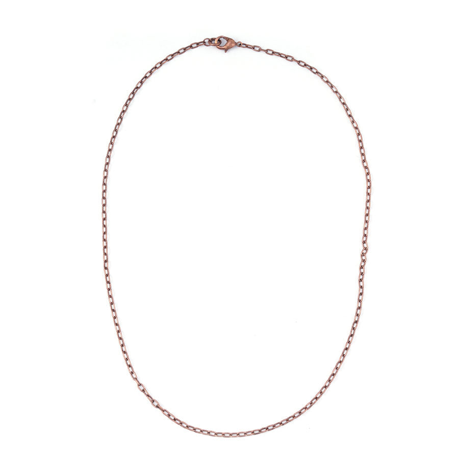 18 Inch Antique Copper Plated Small Fine Cable Chain Necklace by Nunn Designs - Goody Beads