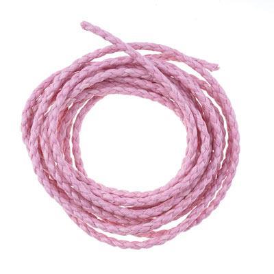 2mm Pink Braided Cotton Bolo Vegan Leather Cord - 2 Meters - Goody Beads