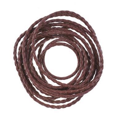 2mm Coffee Braided Cotton Bolo Vegan Leather Cord - 2 Meters - Goody Beads