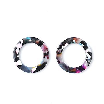 24mm Multi Color Acetate Ring - Goody Beads