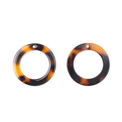 24mm Tortoise Shell Acetate Ring - Goody Beads