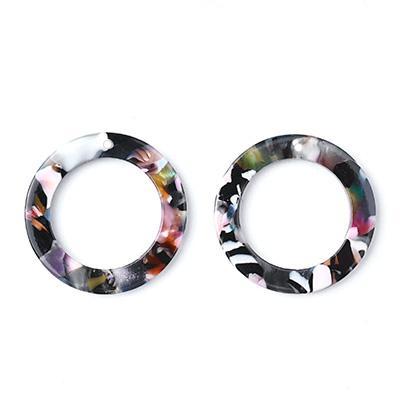 30mm Multi Color Acetate Ring - Goody Beads