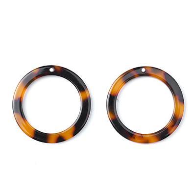 30mm Tortoise Shell Acetate Ring - Goody Beads