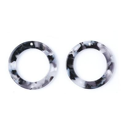 30mm Grey Acetate Ring - Goody Beads