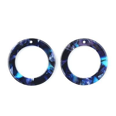 30mm Blue Acetate Ring - Goody Beads