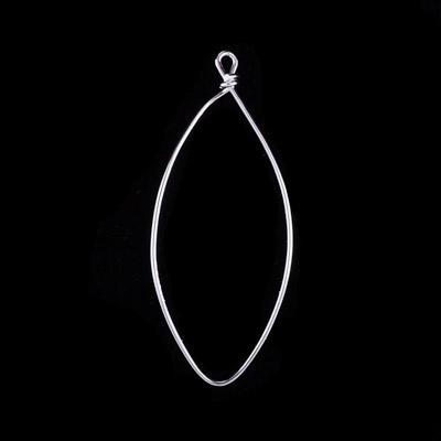 51x23mm Sterling Silver Plated Brass Navette Large Oval Frame Earrings/Pendant by Nunn Design - Goody Beads