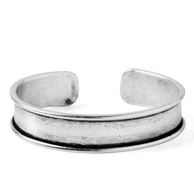 10mm Antique Silver Glue-in-Cuff for Flat Leather