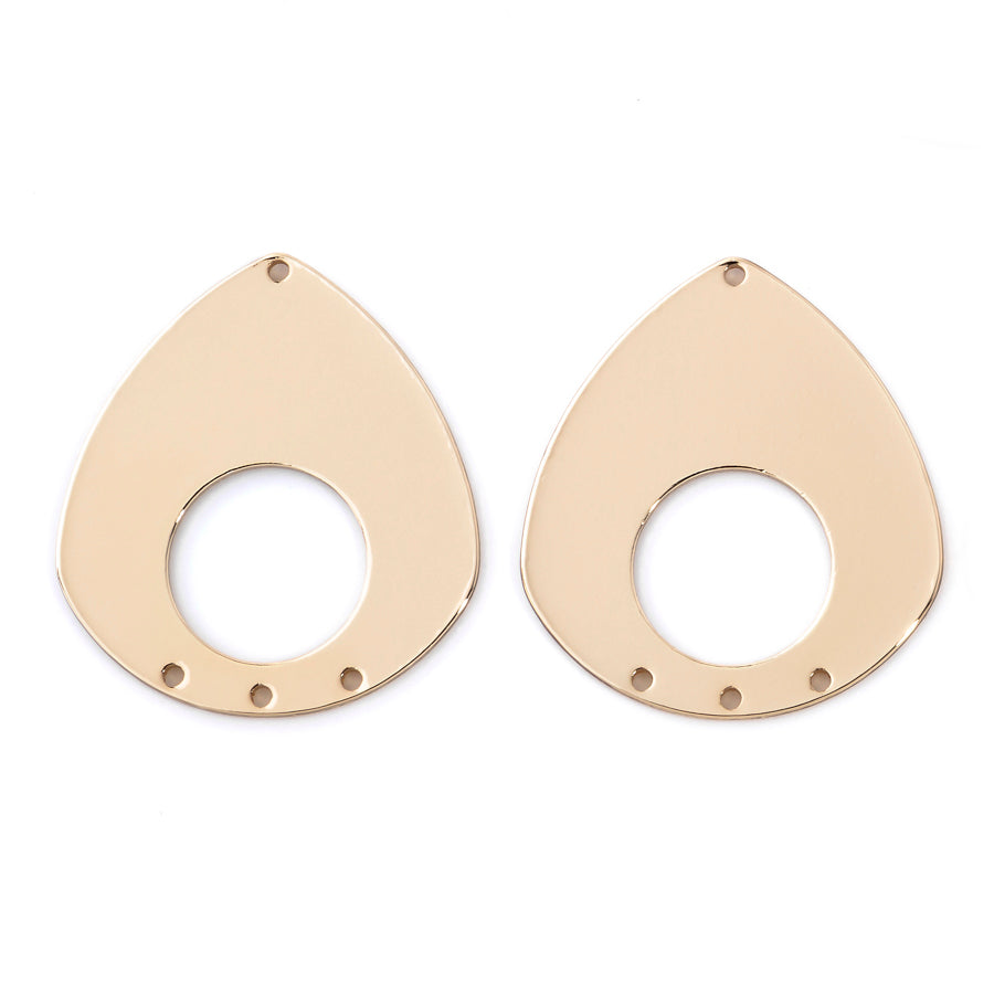 35x32mm Pear Shaped Shiny Connector / Component from the Chic Collection - Gold Plated