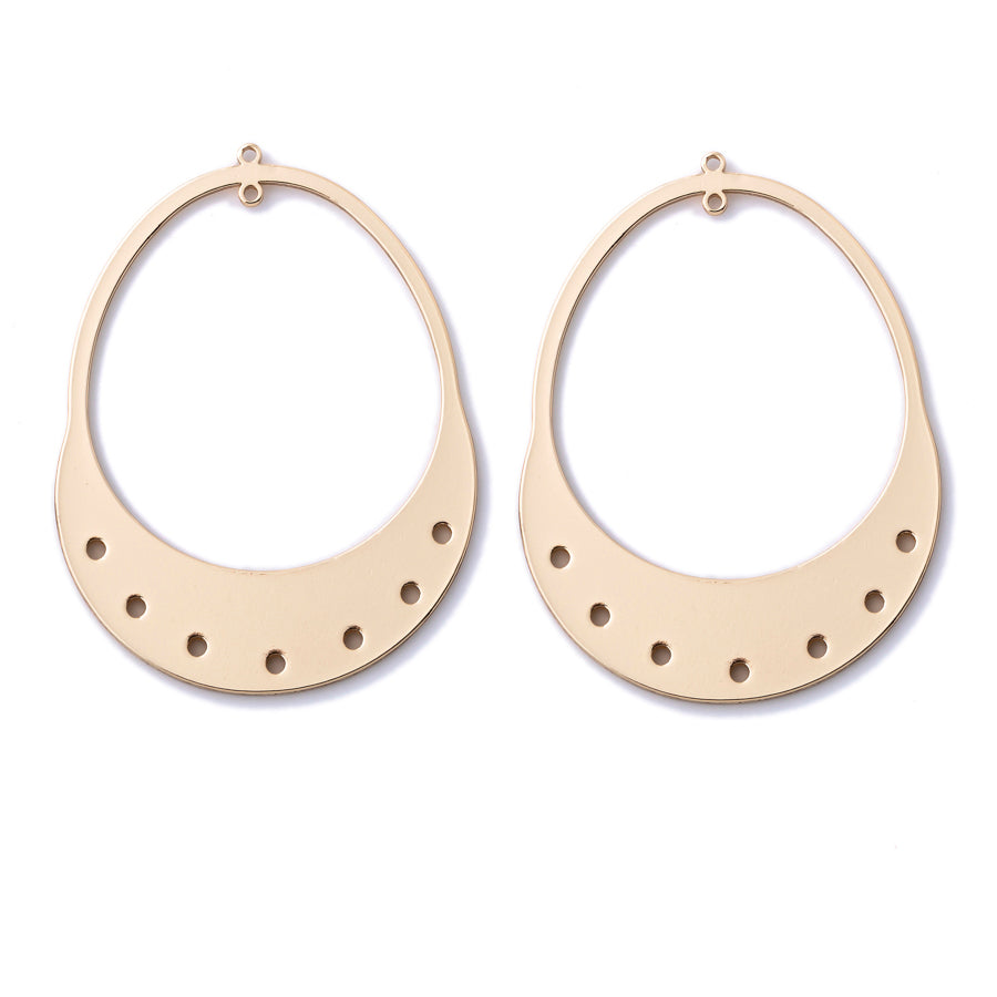 56x42mm Grande Open Arched Oval Component from the Deco Collection - Gold Plated (1 Pair)