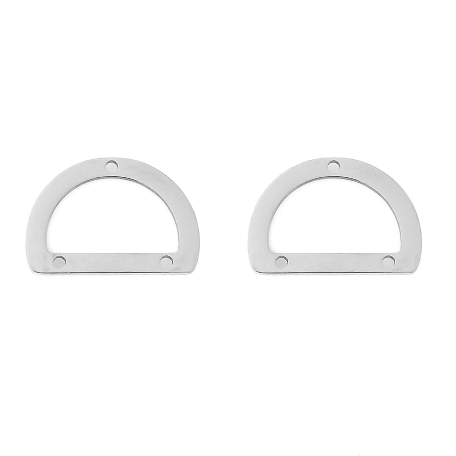 20x14mm D-Ring Connector from the Deco Collection- Rhodium Plated Brass (1 Pair)