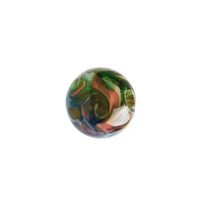 10mm Turquoise and Lime Sand Swirl Round Lampwork Beads - Goody Beads