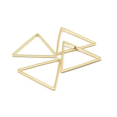 24mm Gold Plated Brass Triangle Frame Connector - Goody Beads