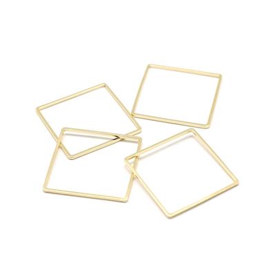 25mm Gold Plated Brass Square or Diamond Frame Connector - Goody Beads