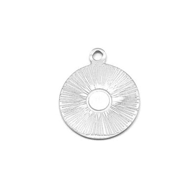 19mm Stainless Steel Round Sun Burst Charm - Goody Beads