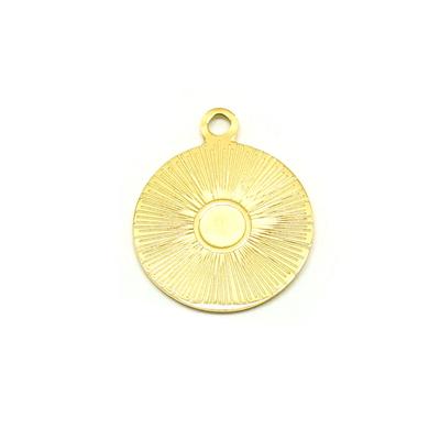 19mm Gold Plated Stainless Steel Round Sun Burst Charm - Goody Beads