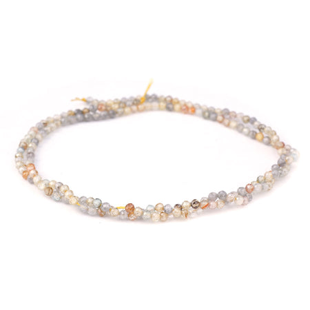 2mm Grey Gold Zircon Natural Diamond Cut Round A Grade - 15-16 Inch - Goody Beads