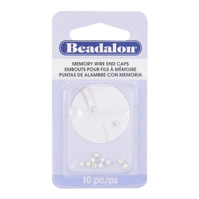 3mm Silver Round Memory Wire End Caps - Goody Beads