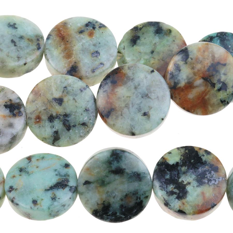 African Turquoise 12mm Coin 8-Inch