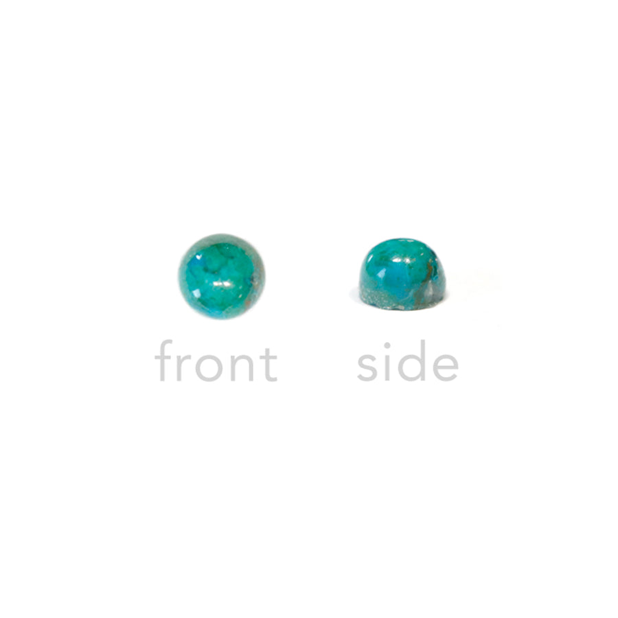 Chrysocolla 4mm Coin Cabochon - CLEARANCE - Goody Beads