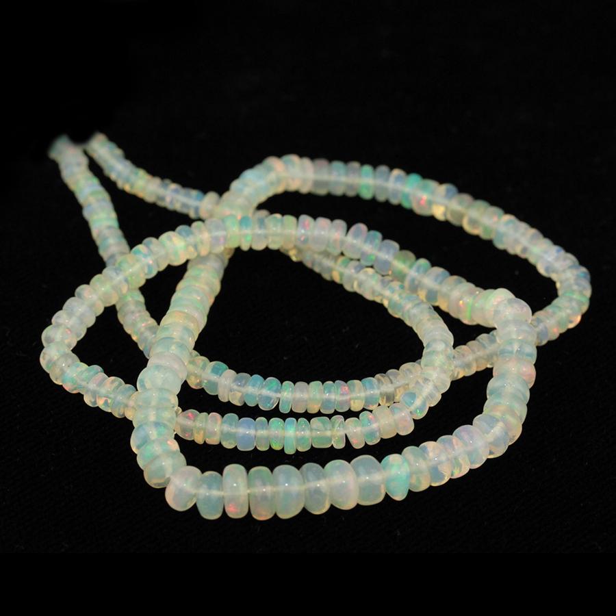 Ethiopian Opal 4-6mm Graduated Rondelle Crystal Color A-Grade 15-16 Inch