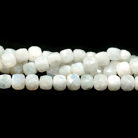 Moonstone Faceted 10mm Cube 15-16 Inch - Goody Beads