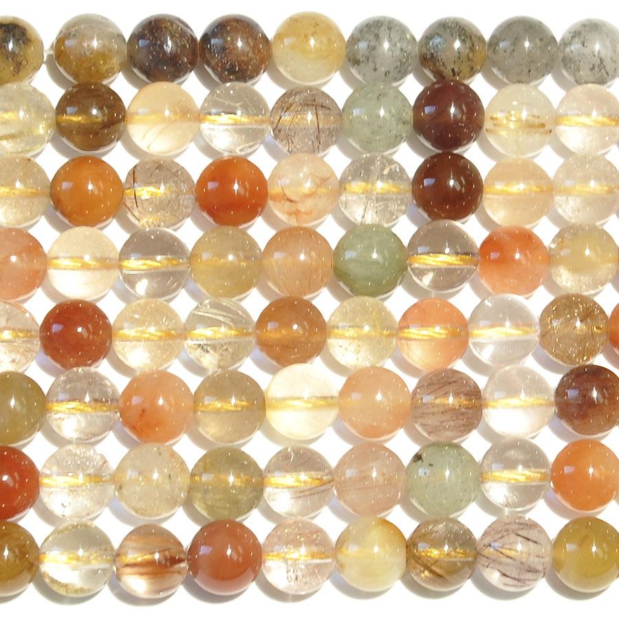 Multi Rhutilated Quartz 8mm Round