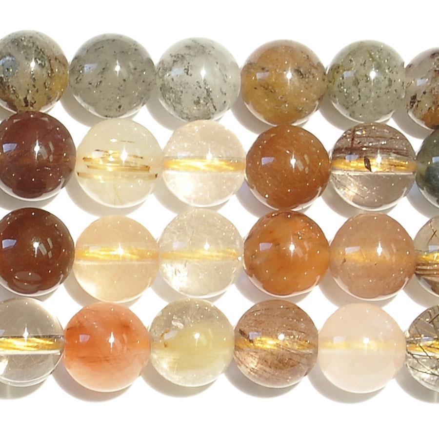 Multi Rhutilated Quartz 8mm Round