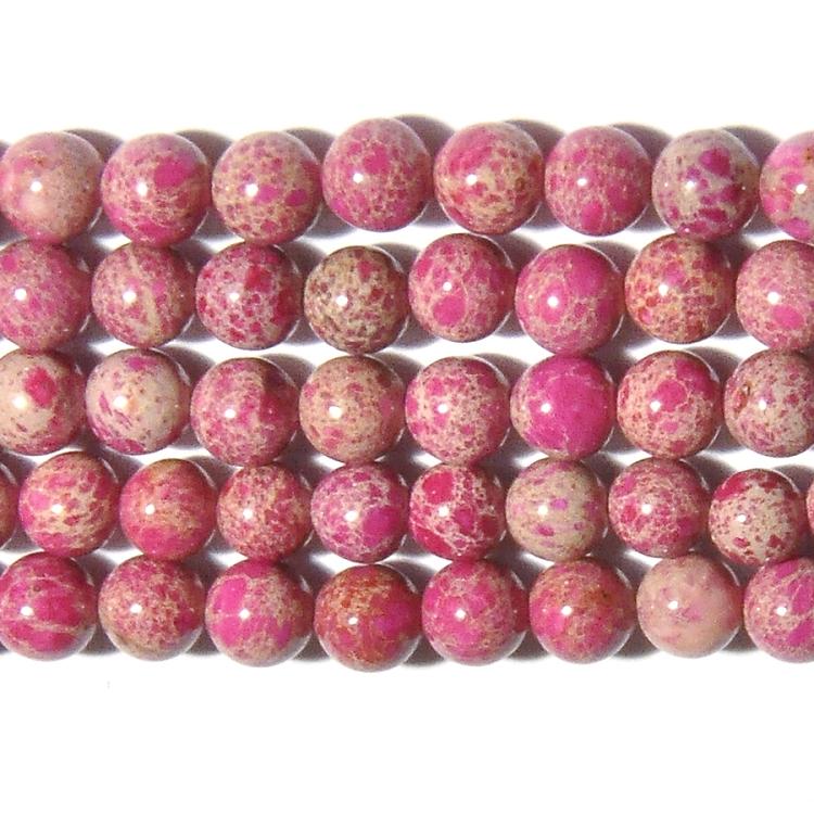 Pink Impression Jasper 4mm Round - Goody Beads
