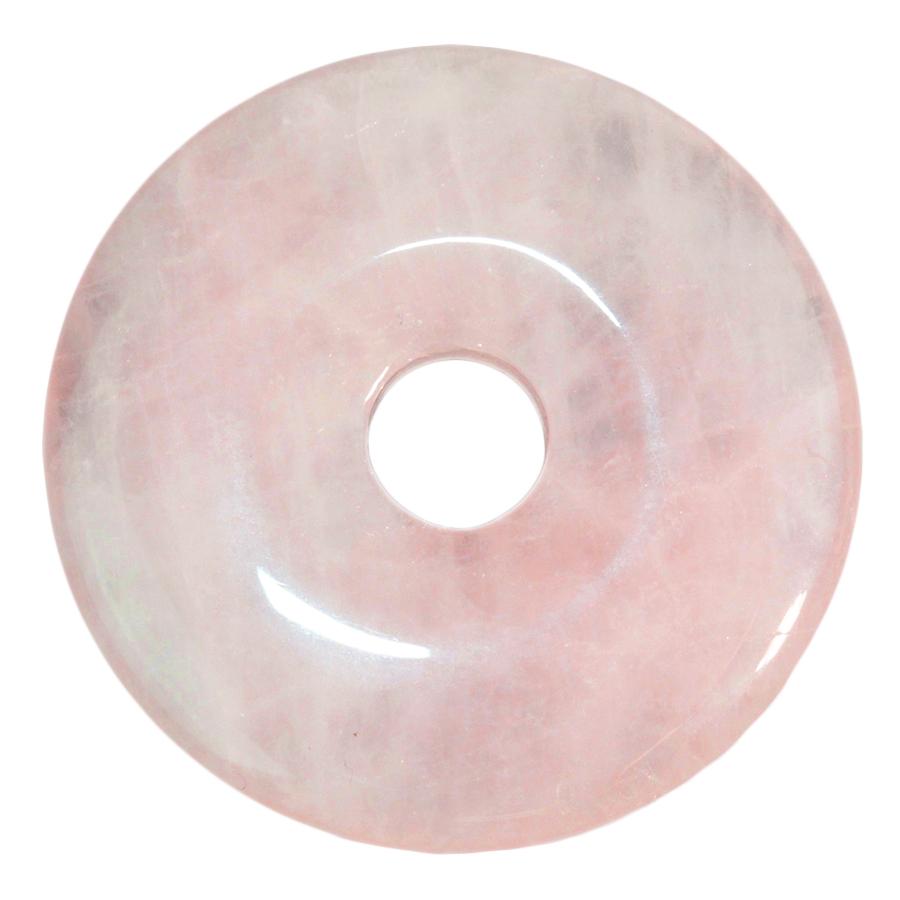 Rose Quartz 40mm Donut Pendant - Goody Beads