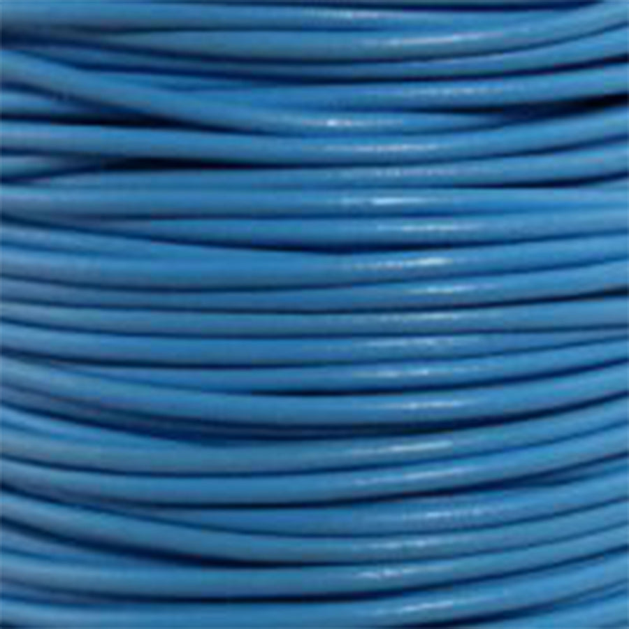 1.5mm Sky Blue Round Leather Cord (2 Meters)