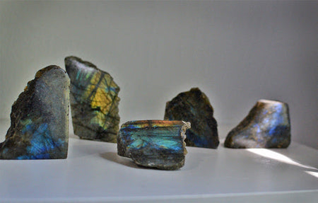 Labradorite Rough Medium Specimen Polished on One Side 5x7 Inches (1500-1700 grams) - DS ROCK SHOP - Goody Beads