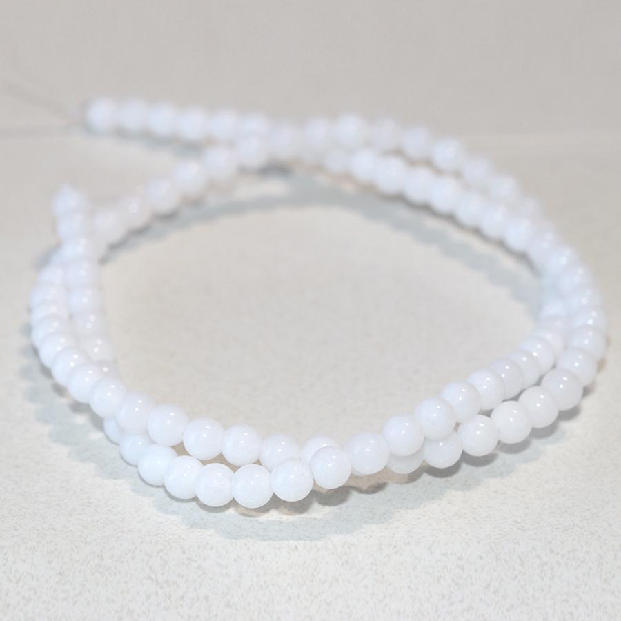 White Jade 4mm Round 15-16 Inch