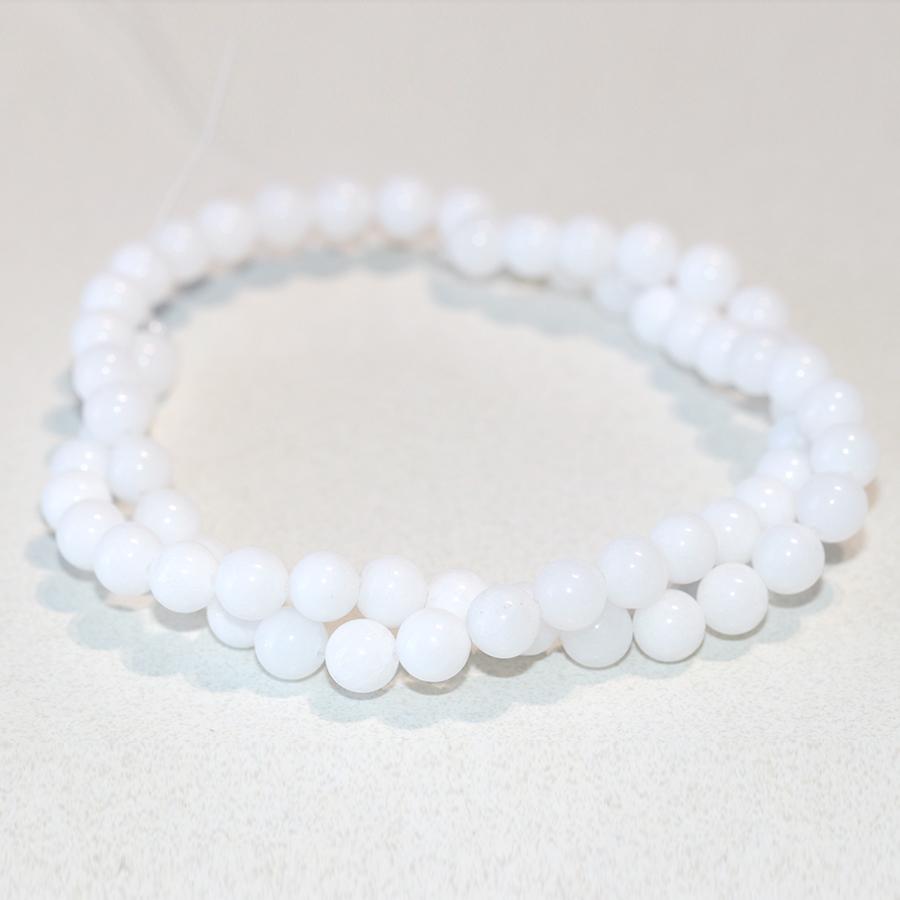 White Jade 6mm Round 15-16 Inch