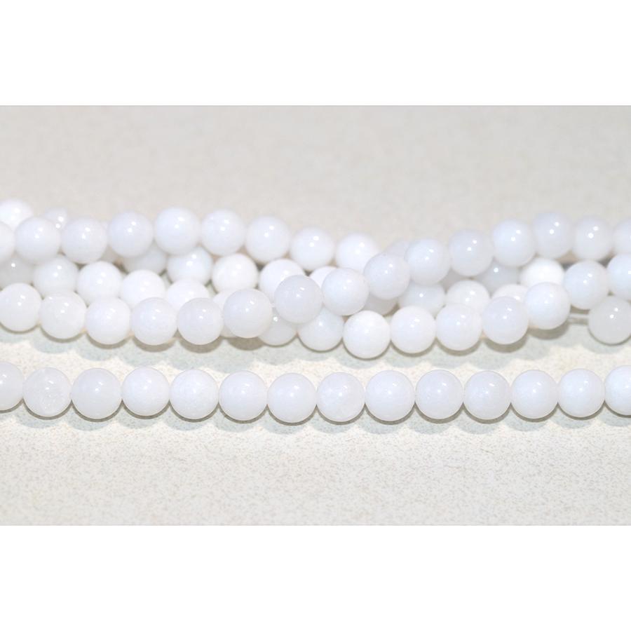 White Jade 6mm Round 15-16 Inch