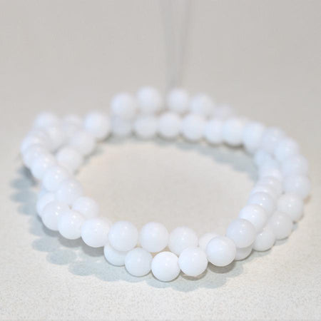 MATTE White Jade 6mm Round 15-16 Inch