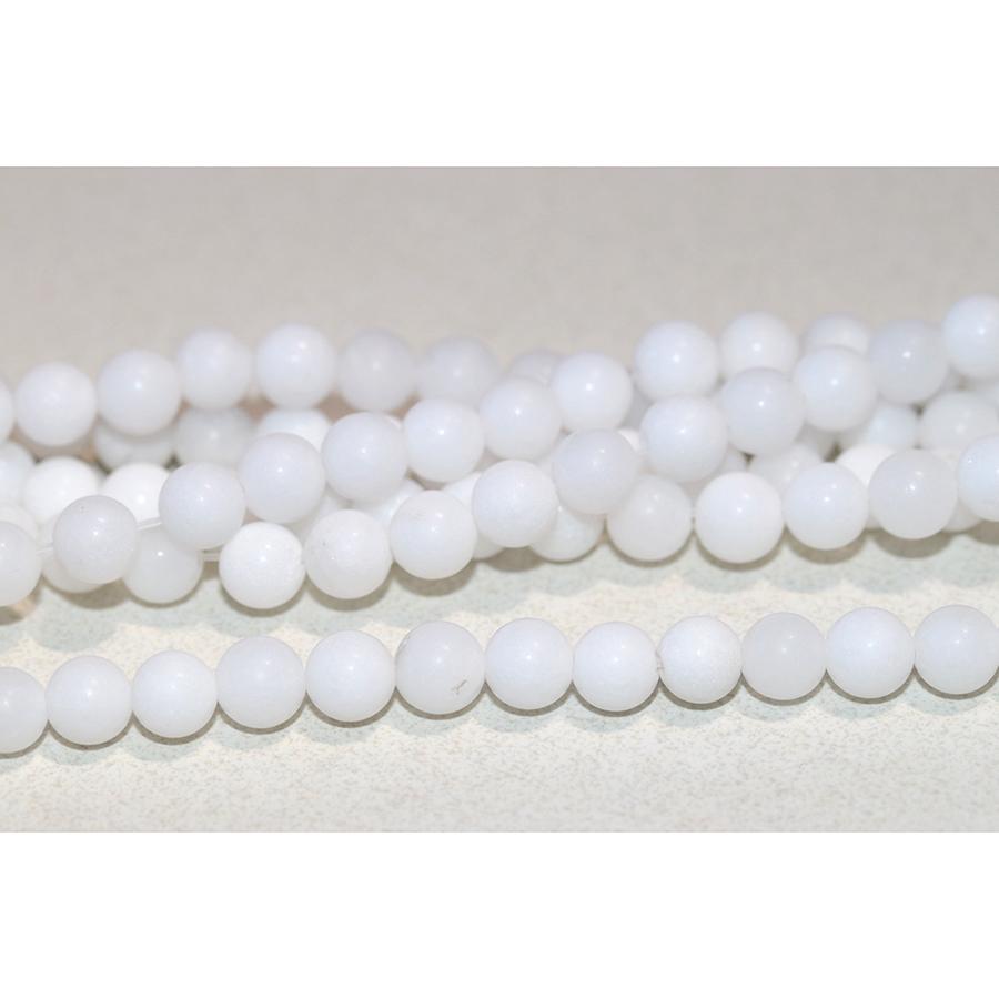 MATTE White Jade 6mm Round 15-16 Inch