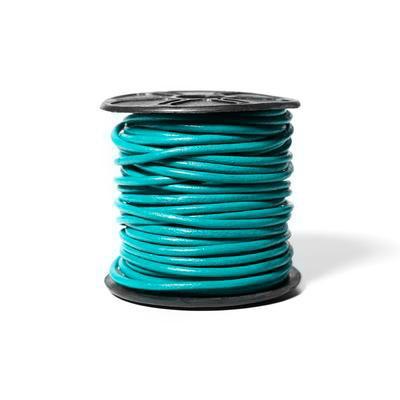 2mm Turquoise Round Leather Cord 10 Meter Spool